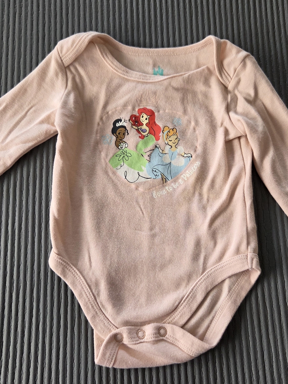 Disney Baby Girls Light Pink Princess Graphic Long-Sleeve Bodysuit 9M
